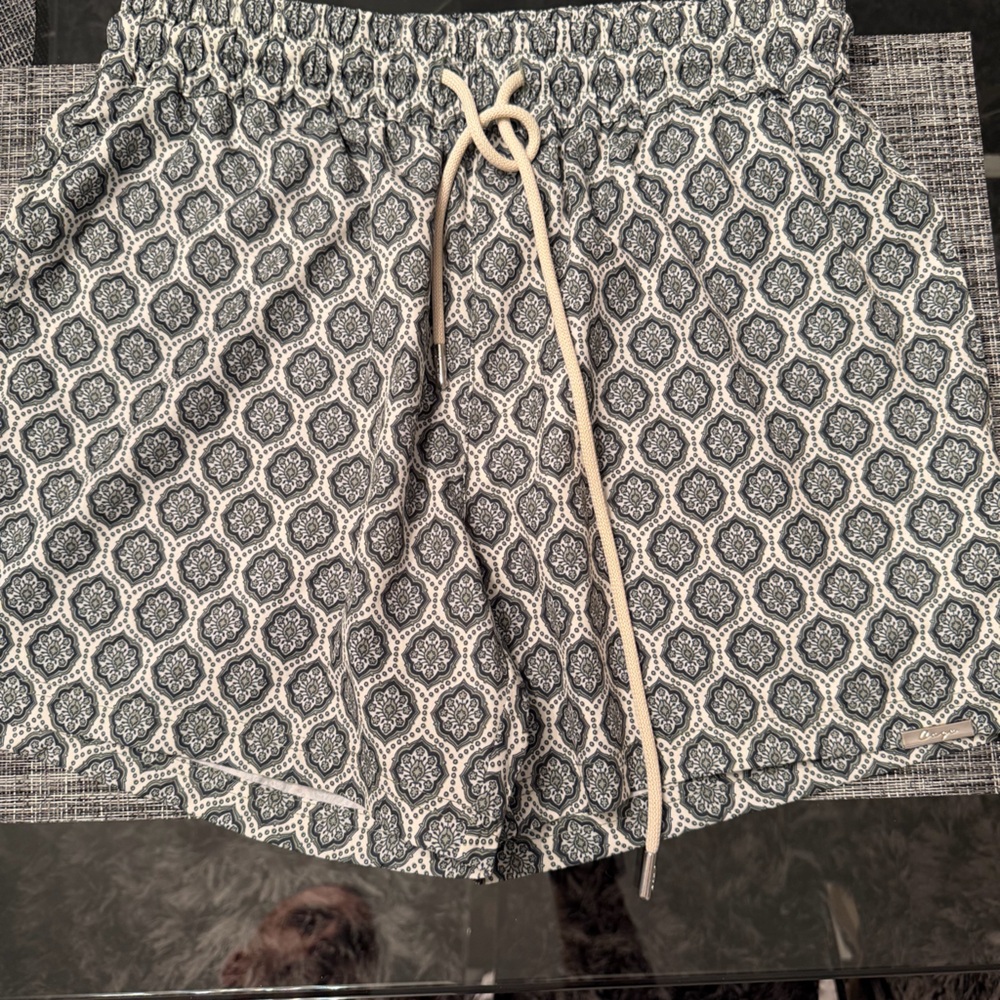 Stylish Geometric Pattern Swim Trunks - image 1